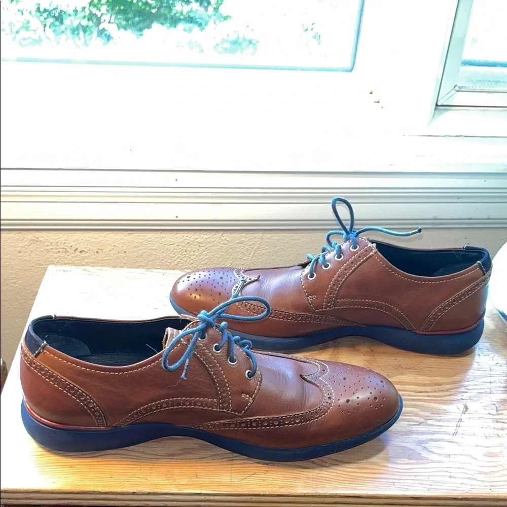 PIKOLINOS Tan Brown‎ Leather Men's Oxfords Wingtips Walking Soles 8